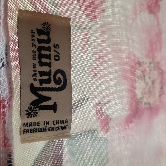 Show me your Mumu Brie White Pink Floral Tie Sz. OS Robe - Picture 6 of 10